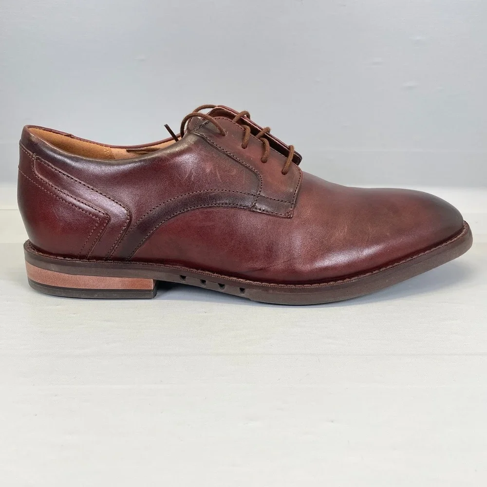 Clarks Un Hugh Lace Dress Shoes Mens Size 13 M Brown Leather Lace Up Derby